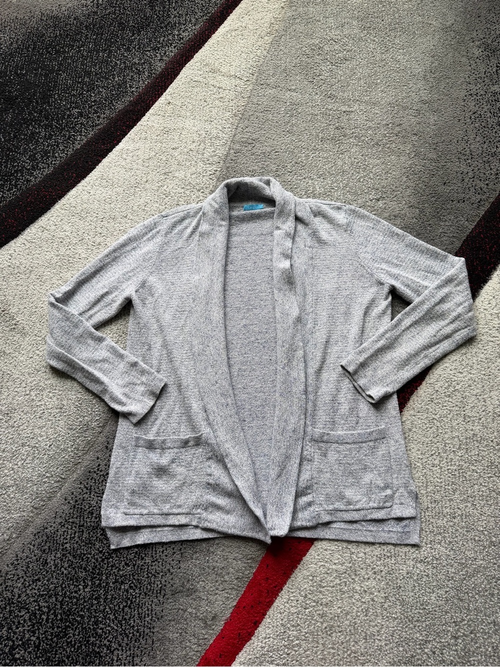 J.McLaughlin Salt & Pepper Linen Blend Open Front Cardigan